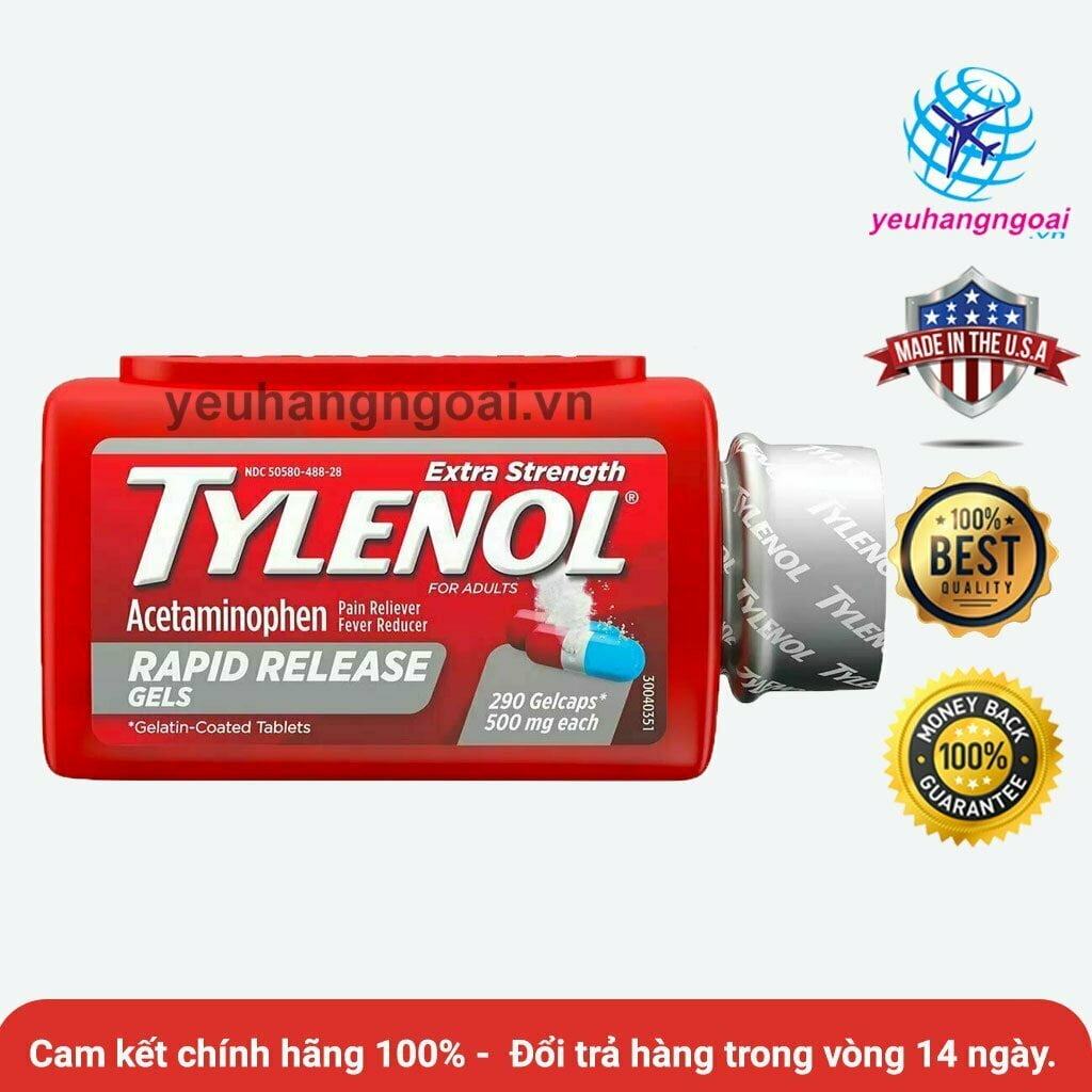 Tylenol Extra Strength Rapid Release Gels 500Mg Mỹ 290 Viên1