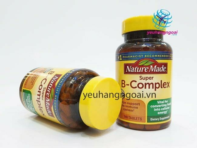Viên Uống Bổ Sung Vitamin Super B-Complex Nature Made Mỹ 140 viên 6 Hình Thật Mặt Trước Viên Uống Bổ Sung Vitamin Super B Complex Nature Made