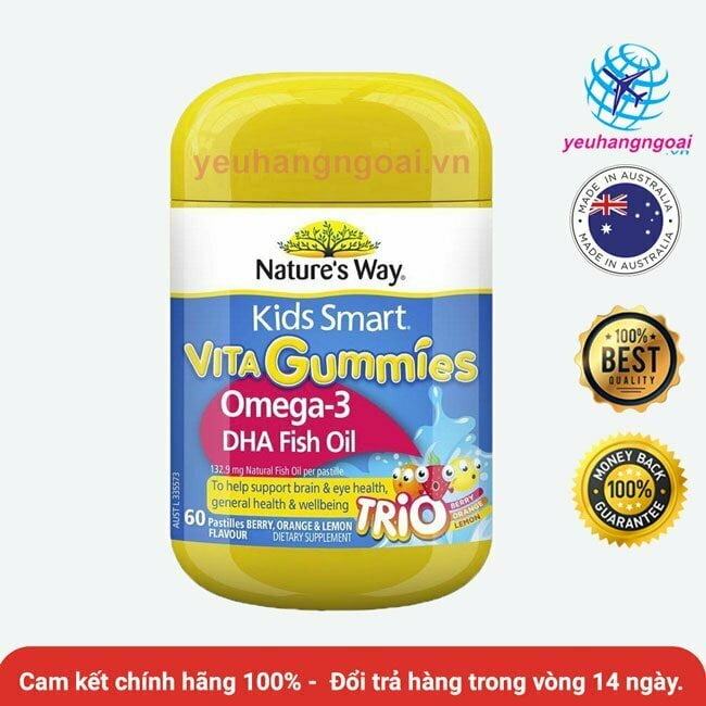 Kẹo Dẻo Kids Smart Gummy Vitamin Omega 3 Dha Fish Oil 60 Viên