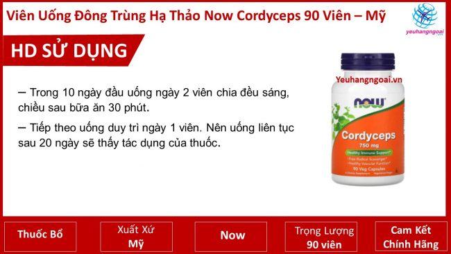 Vien uong dong trung ha thao Now Cordyceps 90 vien My Vien uong dong trung ha thao Now Cordyceps 90 vien My