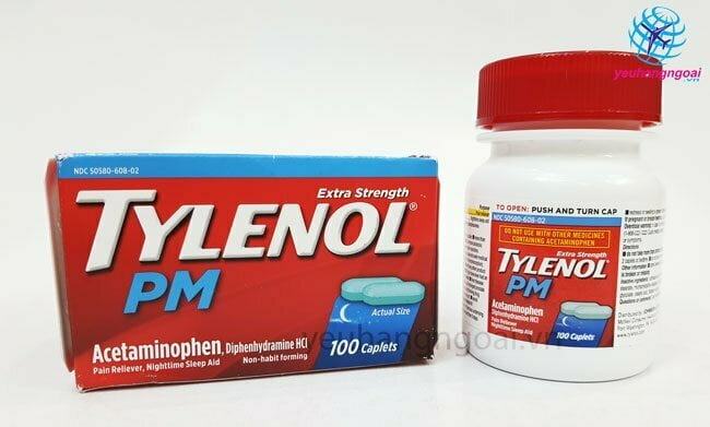 Hình Thật Mặt Trước Tylenol Pm Acetaminophen 100 Caplets