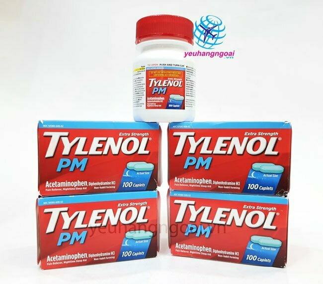 Hình Thật Tylenol Pm Acetaminophen 100 Caplets