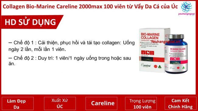 Collagen Bio Marine Careline 2000Max 100 Viên Từ Vẩy Da Cá Của Úc1