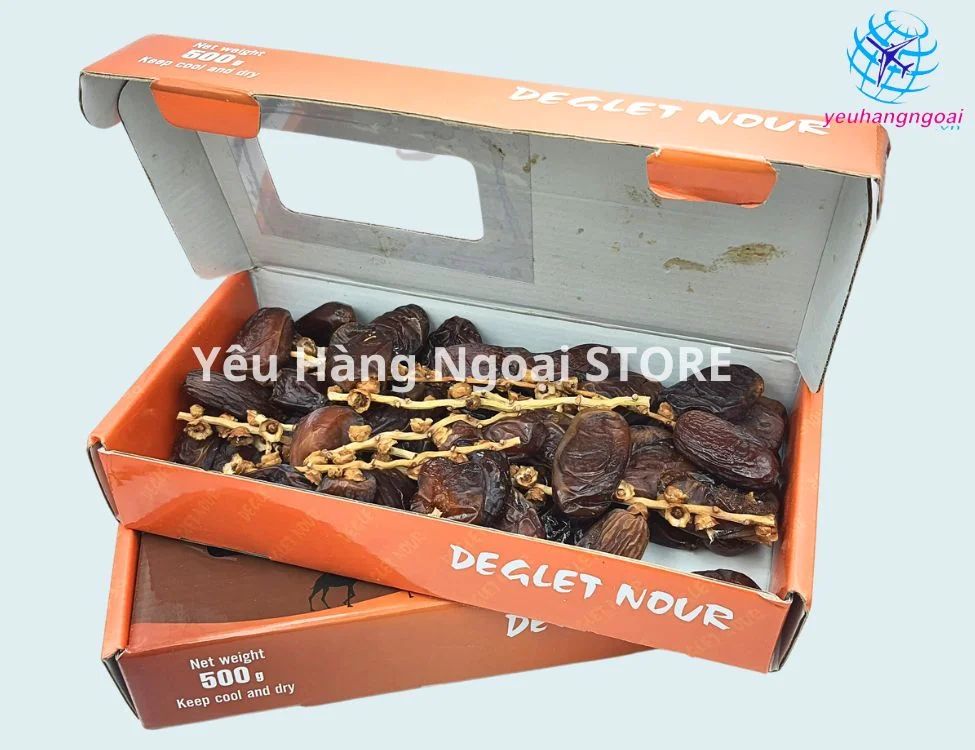 Chà Là Nguyên Cành Sấy Khô Tự Nhiên Deglet Nour 500g Của Israel.