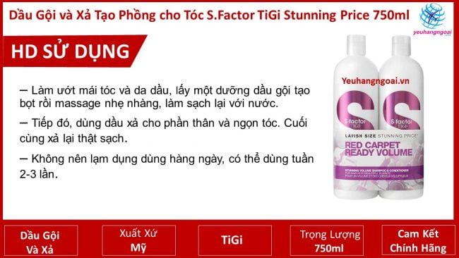 Dầu Gội Xả S.factor Tigi Stunning Price 750Ml (2)