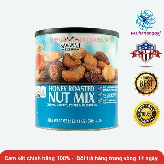 Hạt Hỗn Hợp Tẩm Mật Ong Savanna Gourmet Honey Roasted Nut Mix 850g
