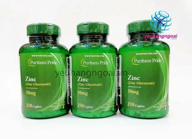 Viên uống bổ sung kẽm Zinc 50mg 250 viên Puritans Pride của Mỹ 3 Hình Thật Viên Kẽm Zinc 50mg 250 Viên Của Puritan's Pride Mỹ