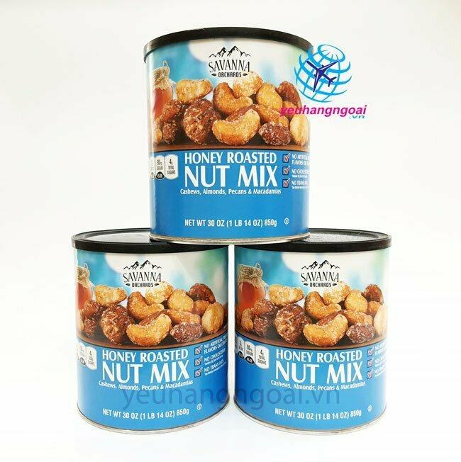 Hình Thật Mặt Trước Hạt Hỗn Hợp Tẩm Mật Ong Savanna Gourmet Honey Roasted Nut Mix 850G