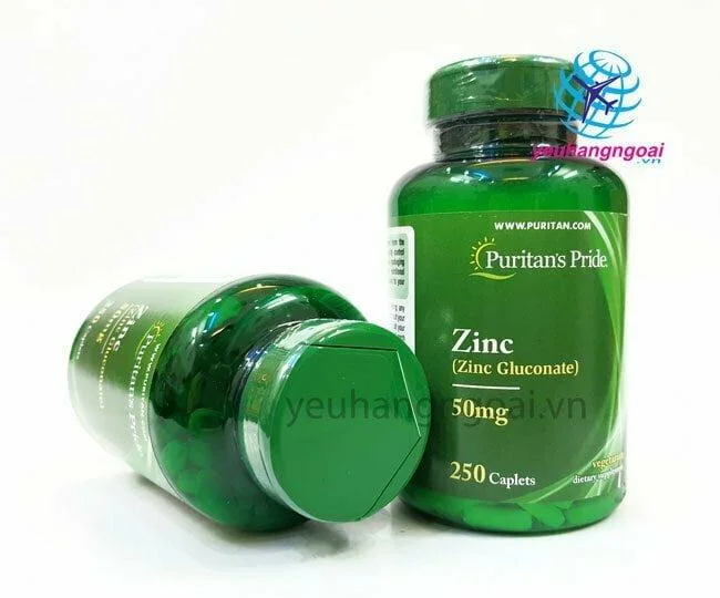 Viên uống bổ sung kẽm Zinc 50mg 250 viên Puritans Pride của Mỹ 6 Hình Thật Mặt Trước Viên Kẽm Zinc 50mg 250 Viên Của Puritan's Pride Mỹ