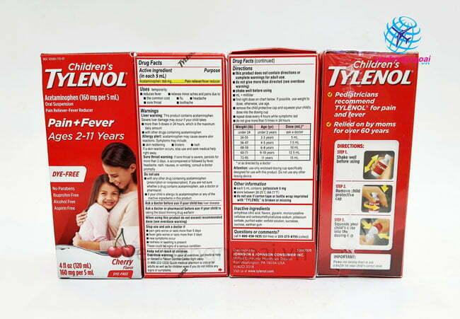 Hình Thật Mặt Trước Sau Siro Trị Cảm, Ho, Sốt Tylenol 120Ml Cho Bé Từ 2 11 Tuổi