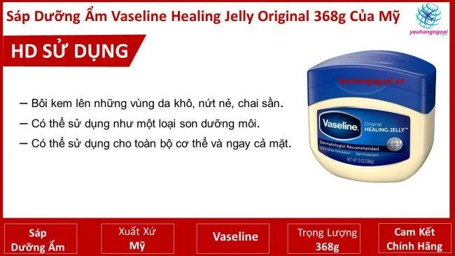 Sáp dưỡng ẩm Vaseline Healing Jelly Original 368g chính hãng của Mỹ 5 Sáp Dưỡng Ẩm Vaseline Healing Jelly Original 368g Của Mỹ (2)