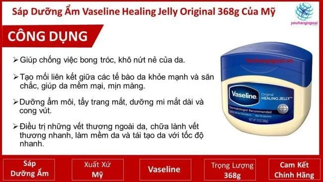 Sáp dưỡng ẩm Vaseline Healing Jelly Original 368g chính hãng của Mỹ 3 Sáp Dưỡng Ẩm Vaseline Healing Jelly Original 368g Của Mỹ