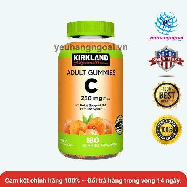 Kẹo Dẻo Bổ Sung Vitamin C 250Mg 180 Viên Của Kirkland Mỹ