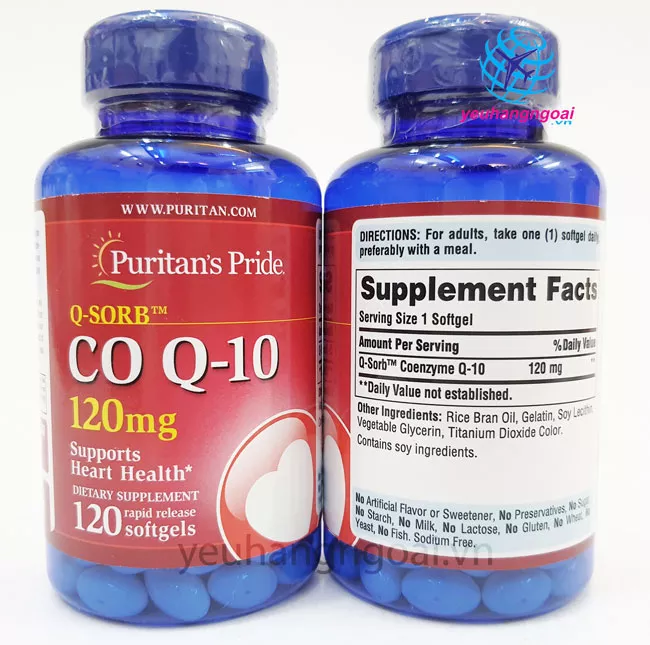 Hình Thật Thành Phần Viên Uống Hỗ Trợ Tim Mạch Puritan's Pride Coq10 120mg 120 Viên