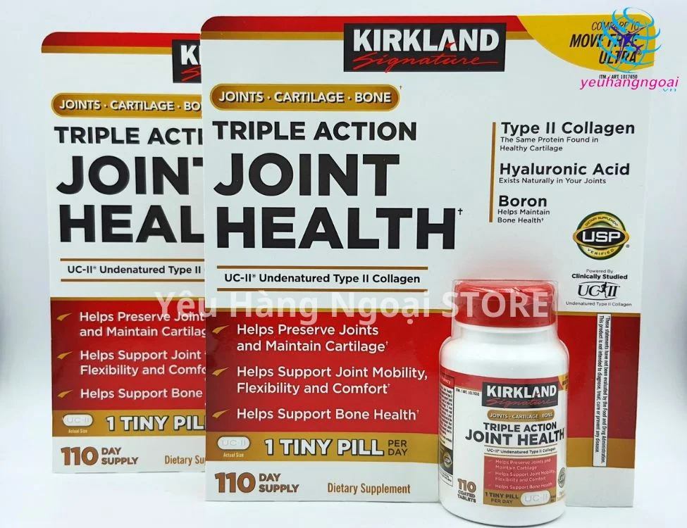 Viên Uống Giảm Đau, Bổ Xương Khớp Triple Action Joint Health 110 Viên Của Kirkland Signature Mỹ. 2 Viên Uống Giảm Đau, Bổ Xương Khớp Triple Action Joint Healthy 110 Viên Của Kirkland Signature Mỹ.