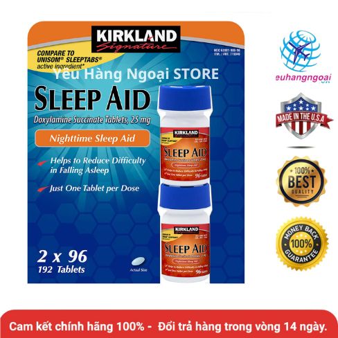 Viên Uống Hỗ Trợ Giấc Ngủ Sleep Aid 25mg 192 Viên Của Kirkland Mỹ. 1 sleep-aid-kirkland