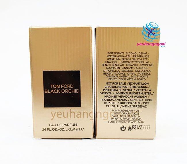 Hình Thật Mặt Trước Sau Nước Hoa Nữ Tom Ford Black Orchid Edp 4Ml