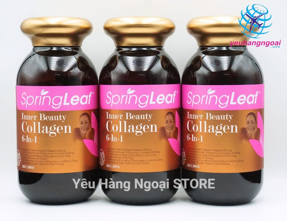 Viên Uống Collagen 6 In 1 Spring Leaf Inner Beauty Của Úc 180 Viên 3 Collagen Inner Beauty 6 In 1 Spring Leaf 180 Viên Của Úc
