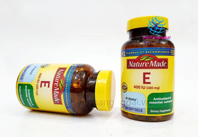 Hình Thật Mặt Trước Viên Uống Vitamin E 400Iu 180 Viên Nature Made