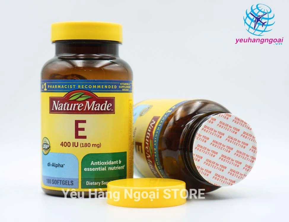Viên Uống Vitamin E 400Iu 180 Viên Nature Made Của Mỹ Vitamin E 400Iu Nature Made 1