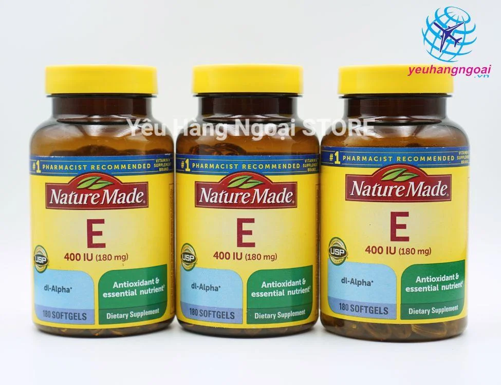 Viên Uống Vitamin E 400Iu 180 Viên Nature Made Của Mỹ Vitamin E 400Iu Nature Made