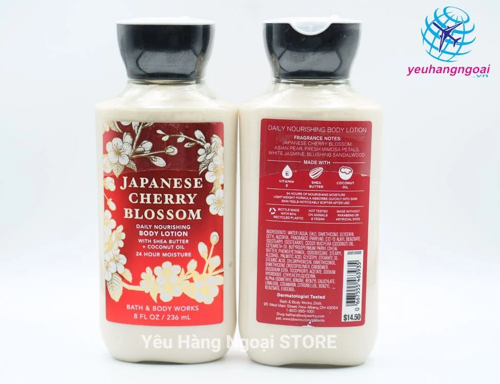 Dưỡng Thể Bath & Body Works Japanese Cherry Blossom Body Lotion 236ml 4 Dưỡng Thể Japanese Cherry Blossom Bath & Body Works 236ml Của Mỹ (3)