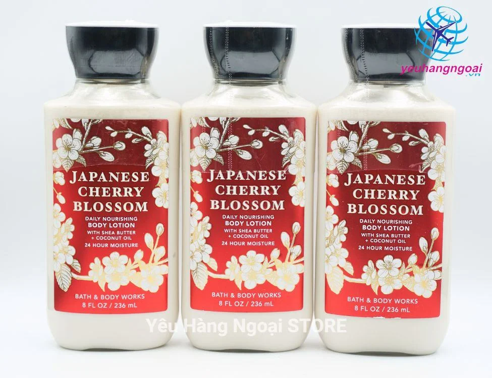 Dưỡng Thể Bath & Body Works Japanese Cherry Blossom Body Lotion 236ml 2 Dưỡng Thể Japanese Cherry Blossom Bath & Body Works 236ml Của Mỹ