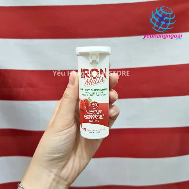 Iron Melts 50 Strawberry Flavoured Chewable Tablets