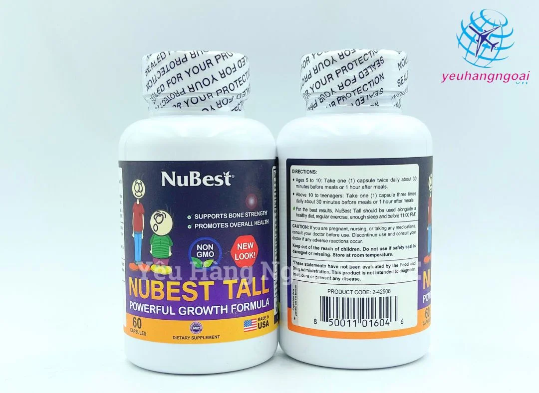 Viên Uống Hỗ Trợ Tăng Chiều Cao Cho Bé Từ 5 Tuổi Nubest Tall 60 Viên Của Mỹ Trước Sau