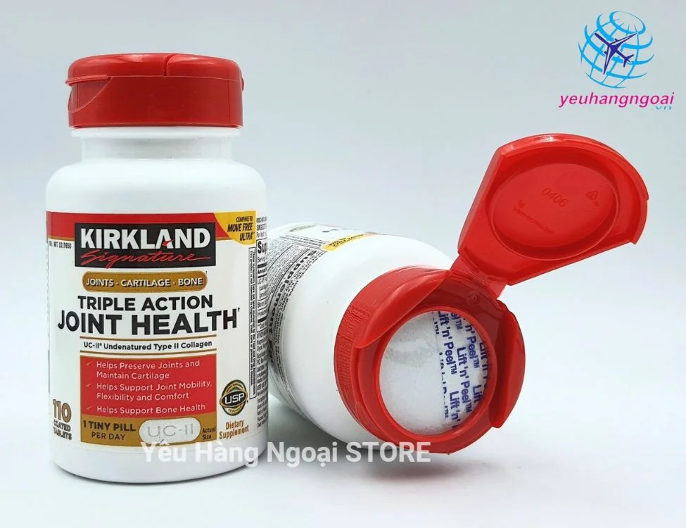 Viên Uống Giảm Đau, Bổ Xương Khớp Triple Action Joint Health 110 Viên Của Kirkland Signature Mỹ. 3 Viên Uống Giảm Đau, Bổ Xương Khớp Triple Action Joint Healthy 110 Viên Của Kirkland Signature Mỹ.