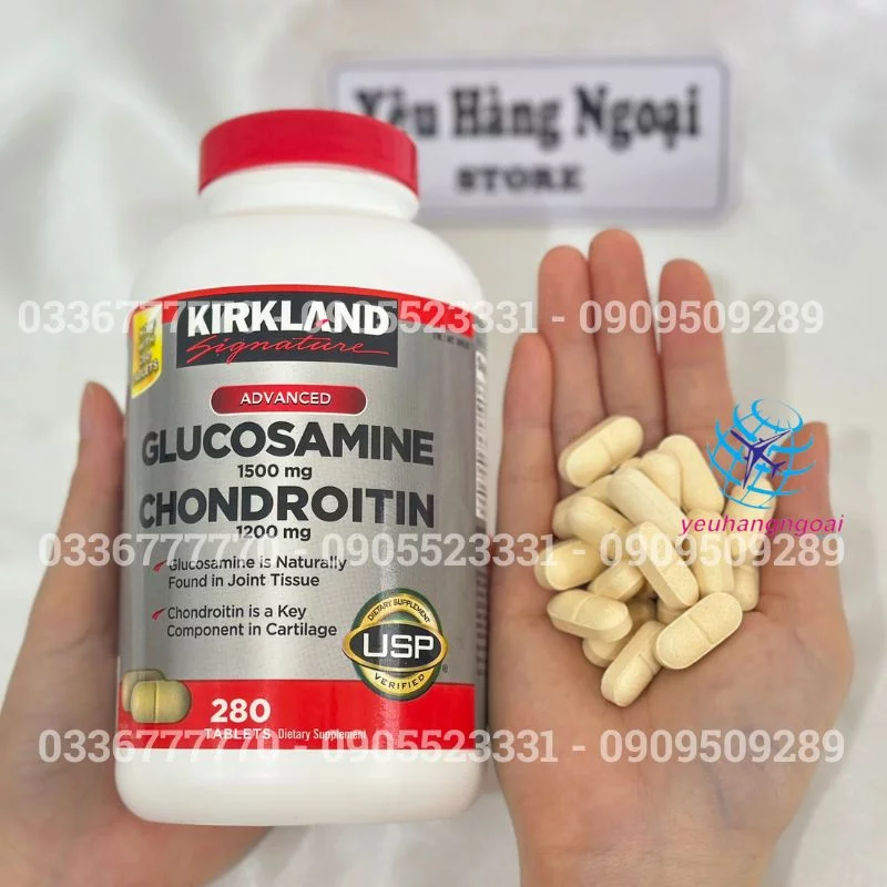 Glucosamine 1500mg Chondroitin 1200mg Của Kirkland Signature 280 Viên Mỹ. 4 Vien Uong Glucosamine 280 Vien