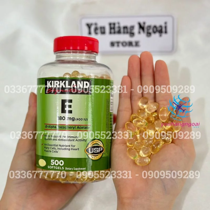Viên Uống Bổ Sung Vitamin E 180mg (400 IU) 500 Viên Của Kirkland Signature Mỹ. 6 Vien Uong Vitamin E 500 Vien