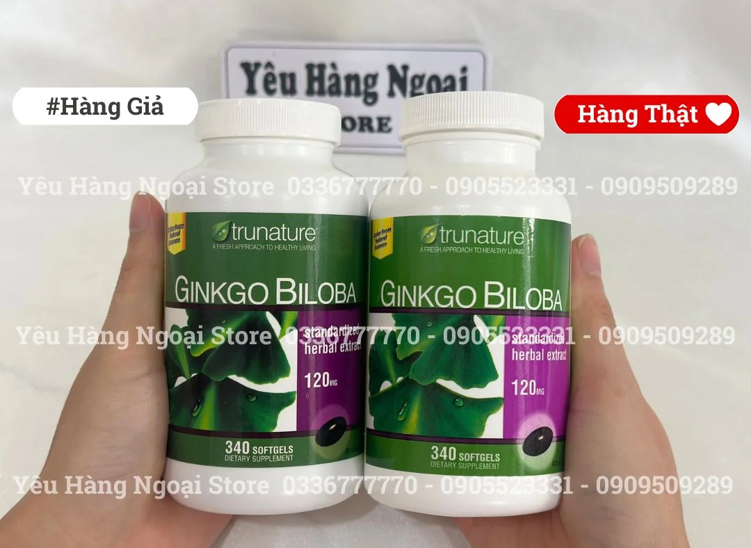 Top 3 cách phân biệt hàng thật Giả Ginkgo Biloba 120mg 340 Viên Của Mỹ. 19 Hang That Hang Gia Ginkgo Biloba