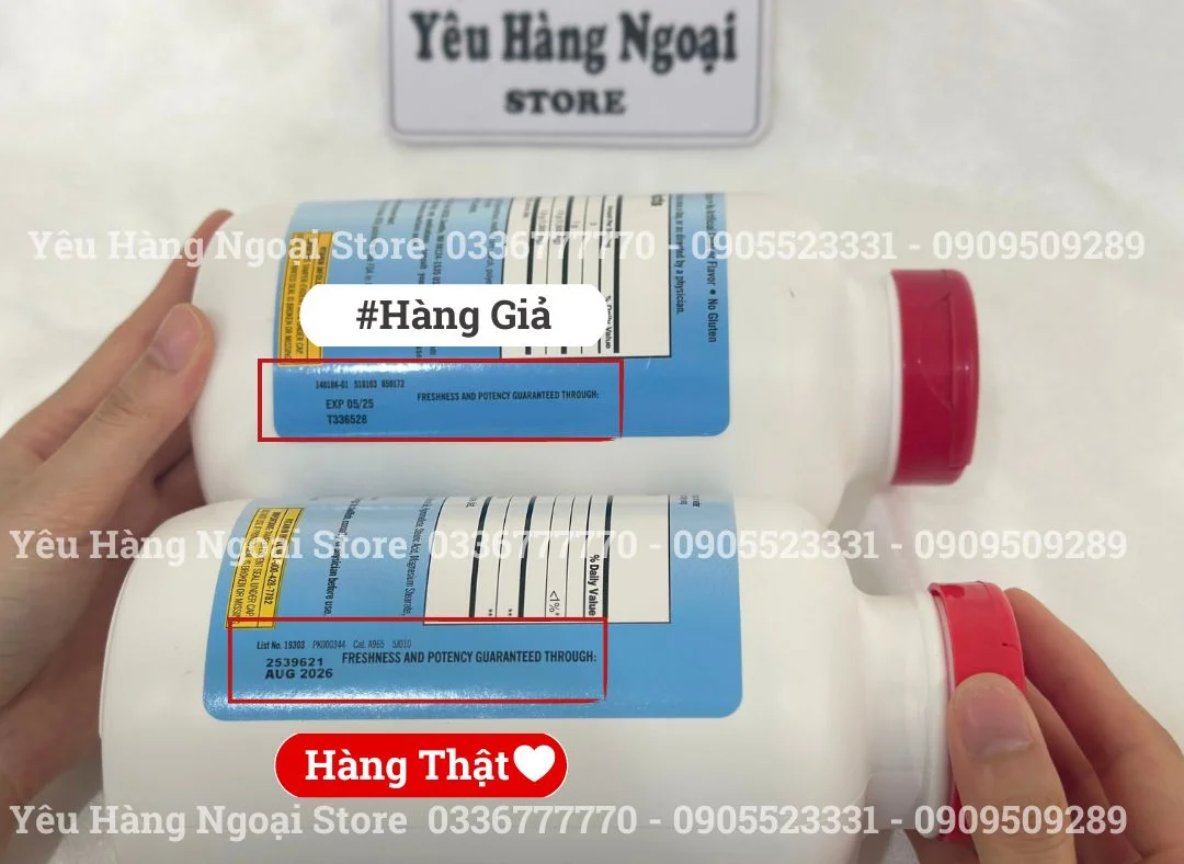 Cách phân biệt hàng giả thật Glucosamine HCI 1500mg 375 viên của Mỹ. 8 Hsd Glucosamie 375 Vien Hcl