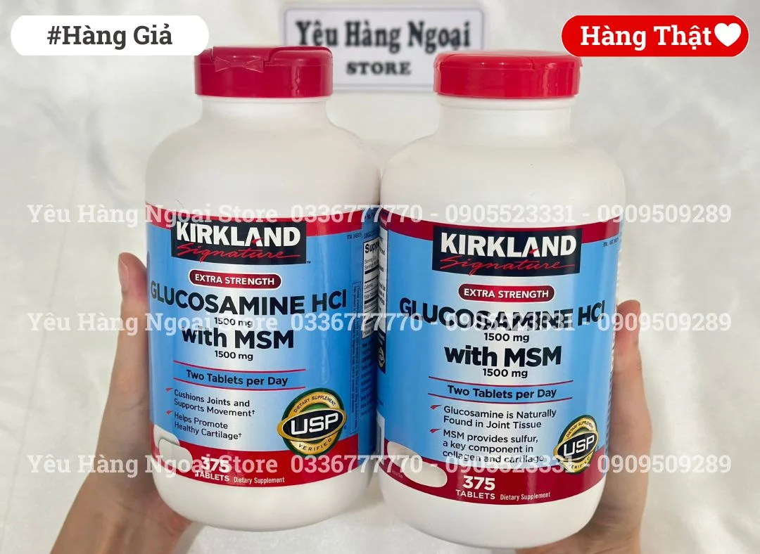 Cách phân biệt hàng giả thật Glucosamine HCI 1500mg 375 viên của Mỹ. 6 hang-gia-that-glucosamine-hci