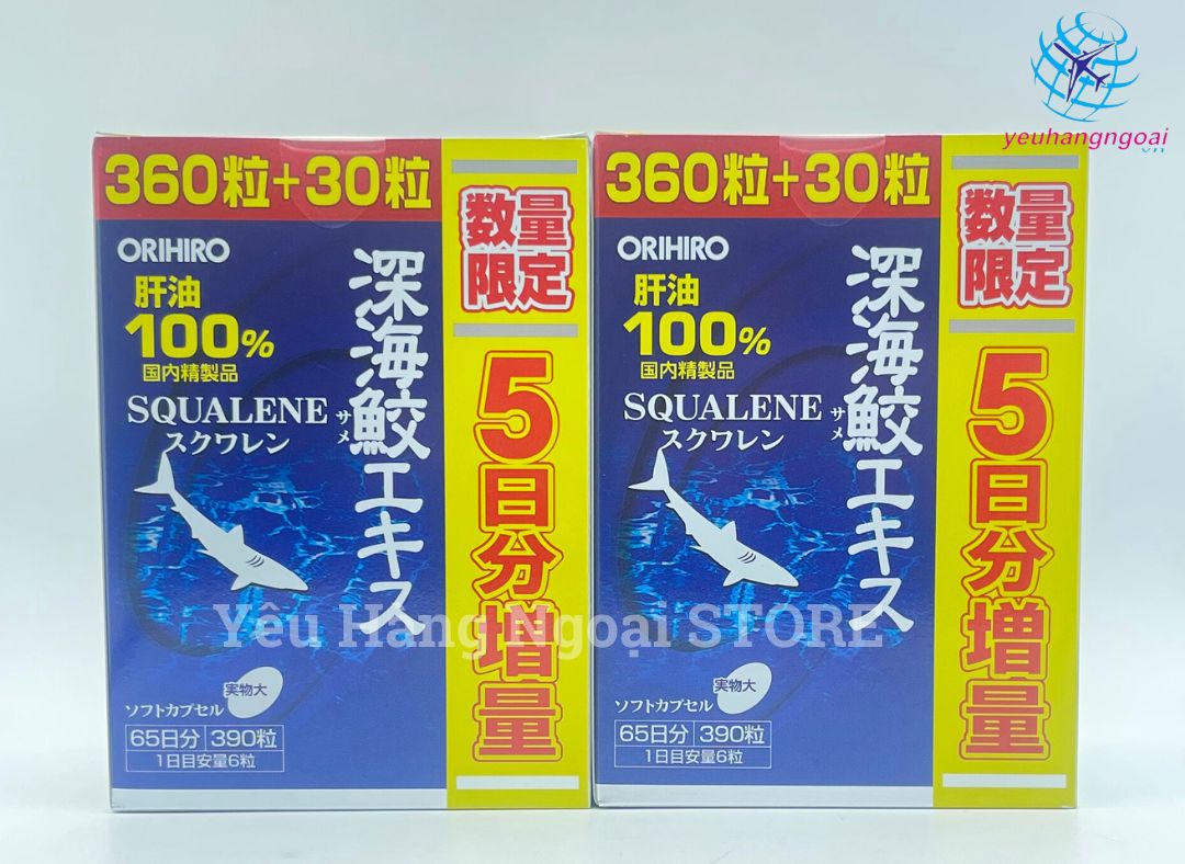 Viên Uống Dầu Gan Cá Mập Orihiro Squalene 390 Viên Của Nhật Bản. 2 154