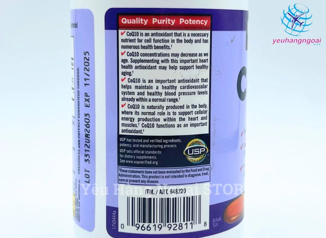 Viên Uống Hỗ Trợ Tim Mạch CoQ10 300mg 100 Viên Kirkland Của Mỹ. 6 Thuoc Bo Tim Coq10 300mg Kirkland Cua My Ma Vach