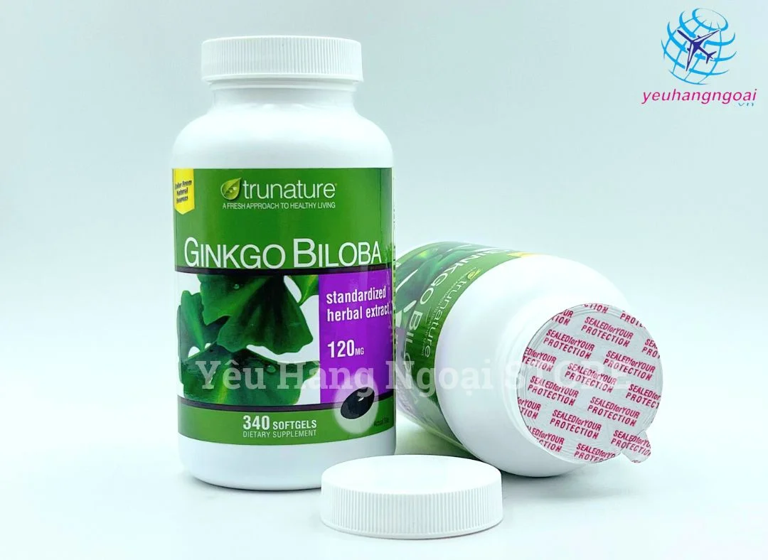 Viên Uống Bổ Não Ginkgo Biloba 120mg 340 Viên Trunature Của Mỹ. 3 Vien Uong Bo Nao Ginkgo Biloba 120mg 340 Vien Trunature Cua My 2 Lo