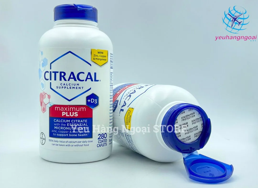 Viên Uống Bổ Sung Canxi Hỗ Trợ Xương Khớp Citracal Calcium Maximum Plus 280 viên. 4 Canxi Citracal 280 Viên (3)