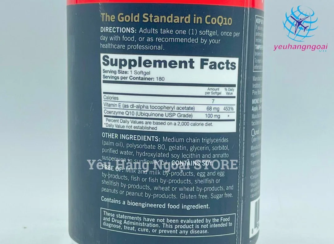 Viên Uống Qunol Ultra CoQ10 100mg 180 Viên Của MỸ 3 Thành Phần Viên Uống Qunol Ultra Coq10 100mg 180 Viên Của MỸ