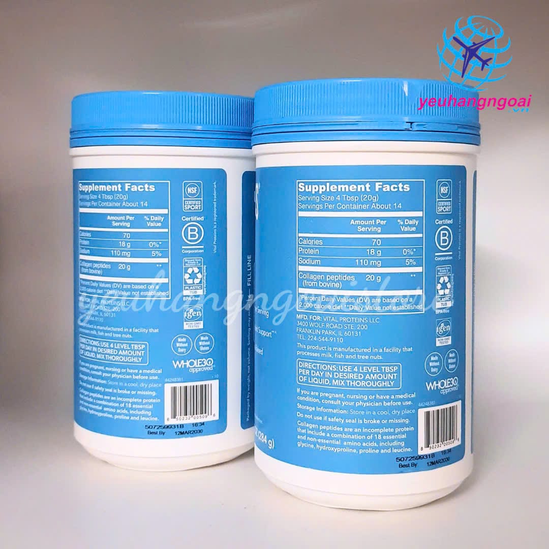 Bột Collagen Vital Proteins Collagen Peptides Unflavored 284G Của Mỹ. 4 Z6950400302985 53f2ba57df628509d8355368d360c8ba