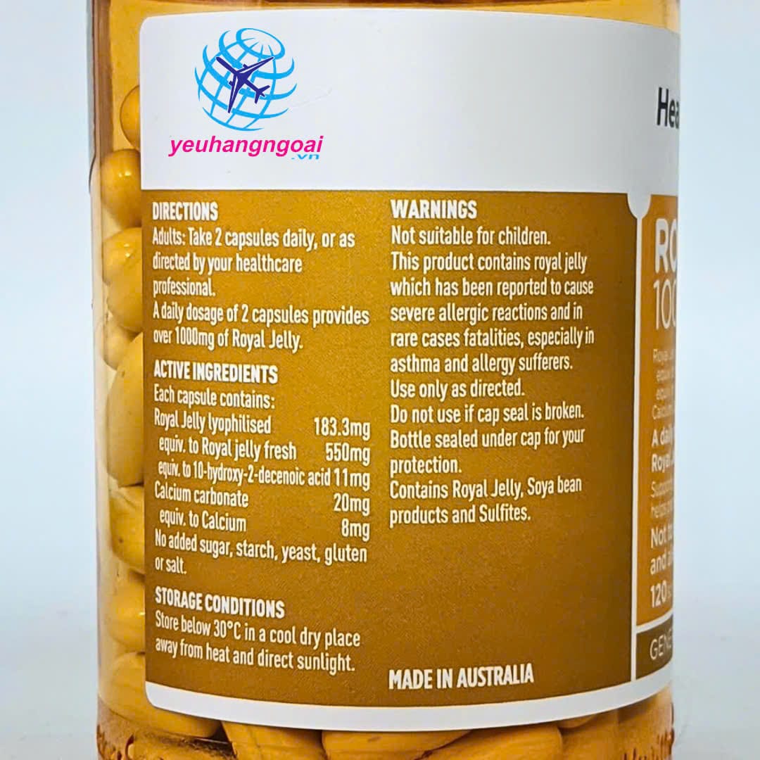 Sữa Ong Chúa Healthy Care Royal Jelly 1000mg 120 viên làm đẹp da của Úc. 8 Z7153572353287 F79885dd98aa52a83a8450b4d72eeca4