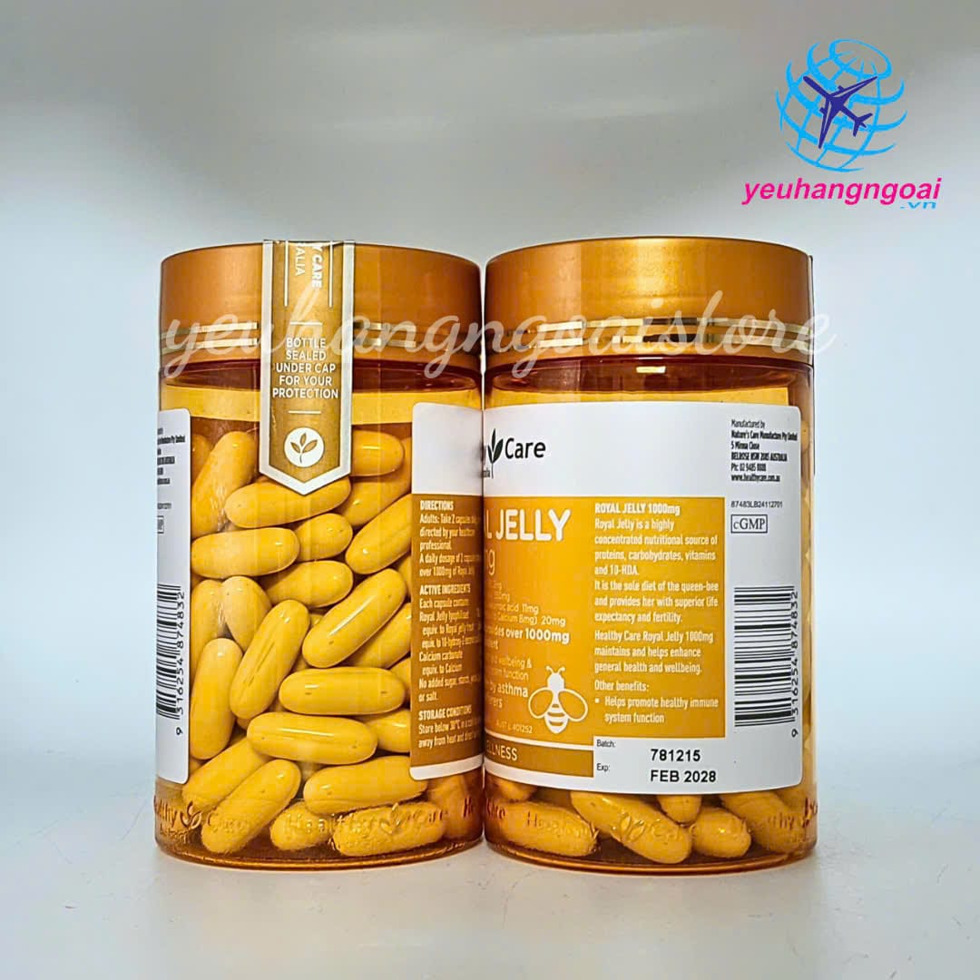 Sữa Ong Chúa Healthy Care Royal Jelly 1000mg 120 viên làm đẹp da của Úc. 2 Z7153572358275 C58e7e4de6d12cbde4231557d1eec5f8