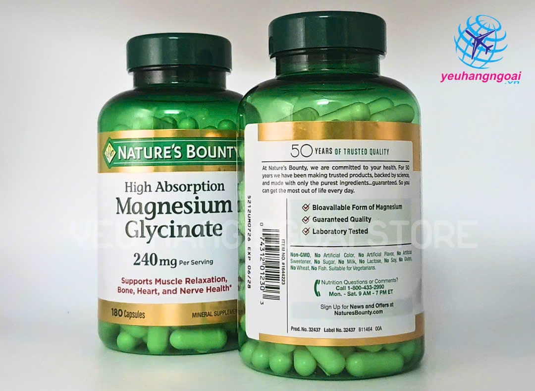 Viên Uống Bổ Sung Magnesium Glycinate Nature’s Bounty 240mg 180 viên của Mỹ. 3 Z7208761204415 6df6512e521e976df00b9d06b3759a5c